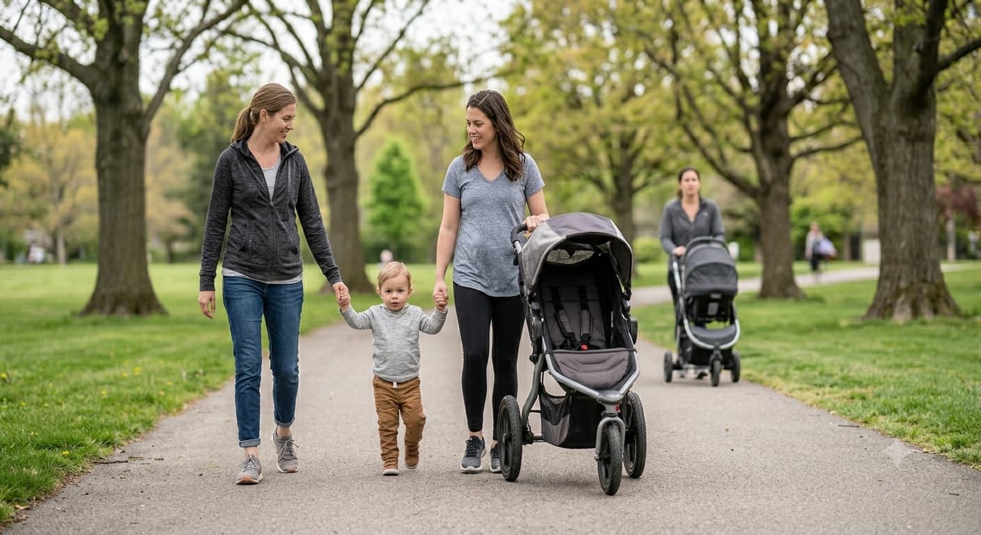 A family out together on a day trip