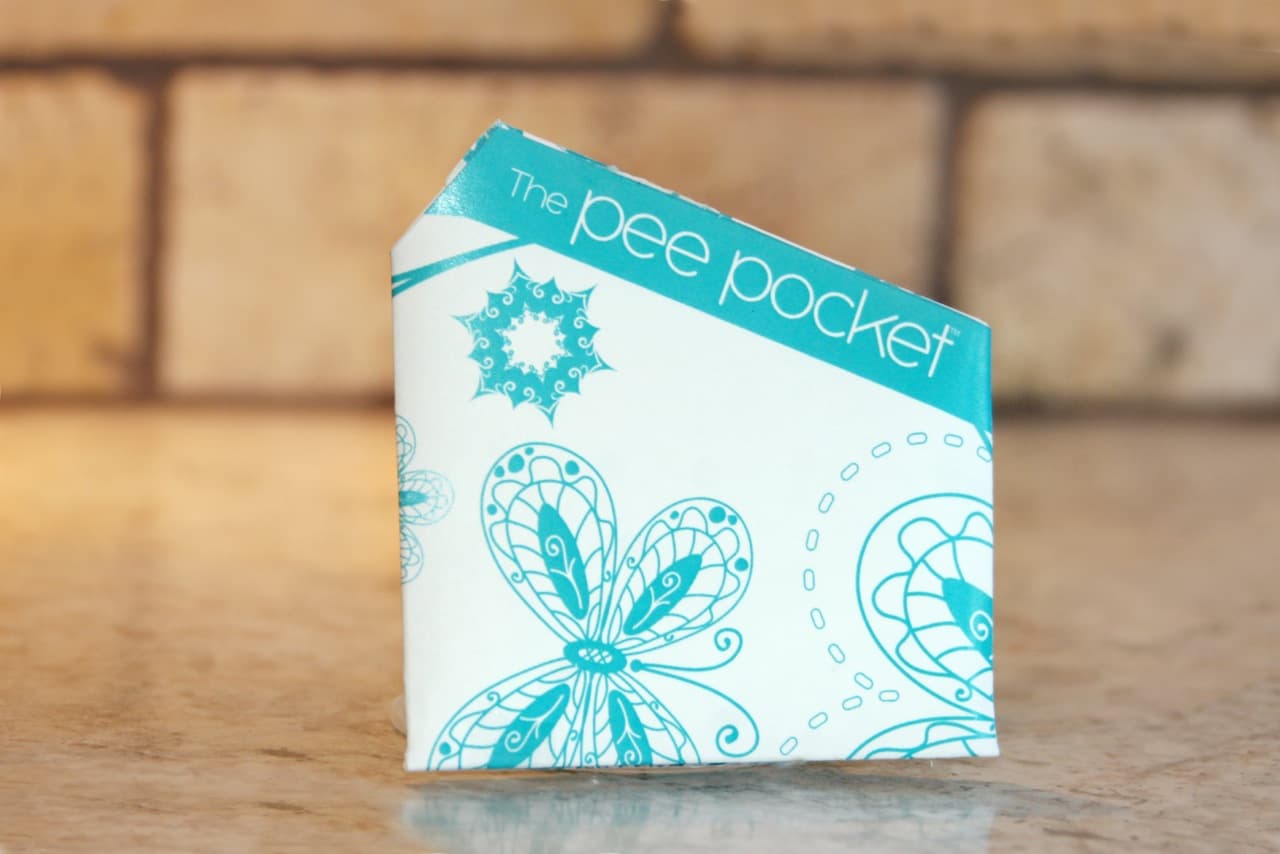 The folded Pee Pocket funnel
