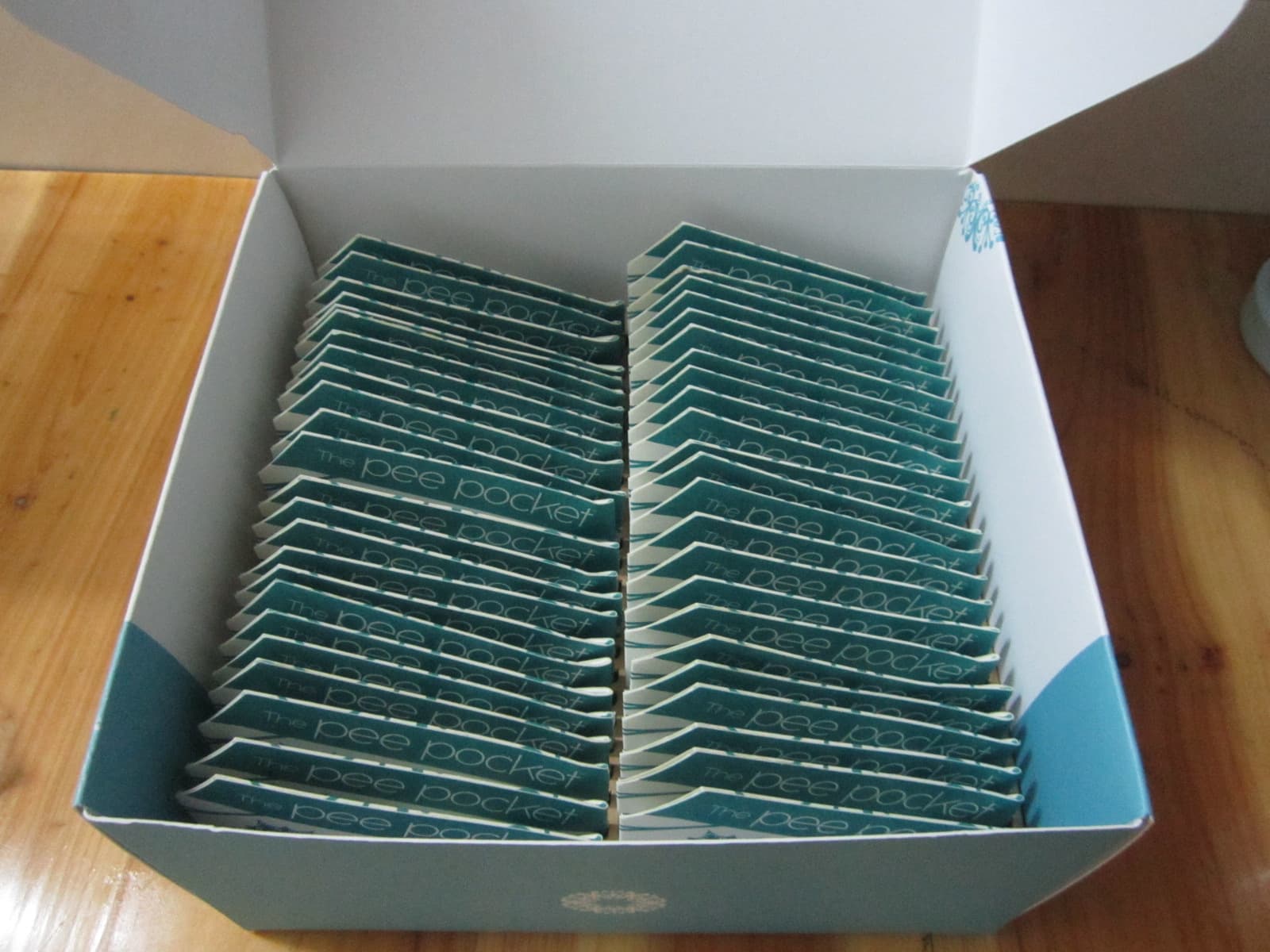 The Pee Pocket carton opened